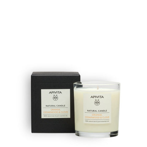 Apivita Natural Candle- Orange Cedarwood & Clove