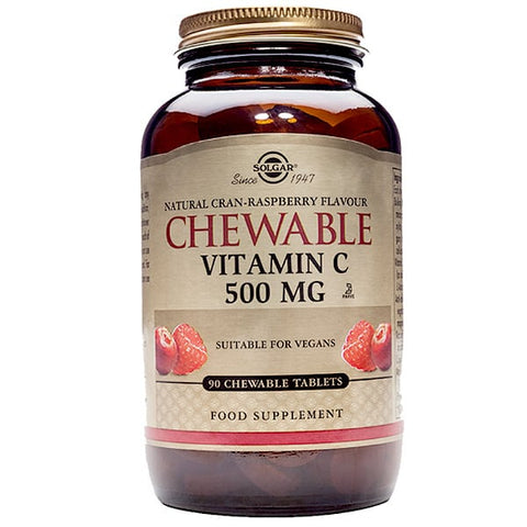 Solgar VITAMIN C 500 MG NATURAL CRAN- RASPBERRY FLAVOUR 90 CHEWABLE TABLETS