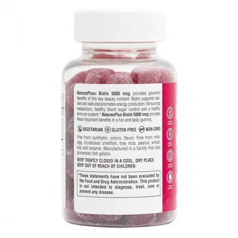 NaturesPlus Gummies Biotin 5000 mcg, 60 ζελεδακια
