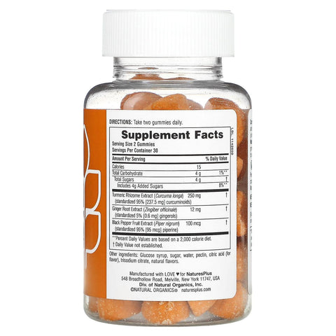 NaturesPlus Turmeric Curcumin Peach Flavour, 60gummies
