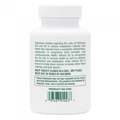 NaturesPlus D3 (1000IU) & K2 (100mcg)