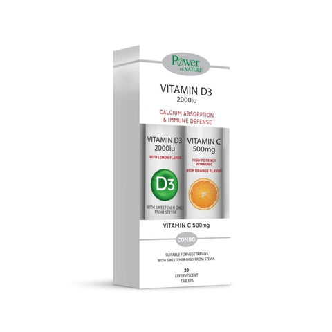 Power Health Vitamin D3 2000IU + Vitamin C 500mg