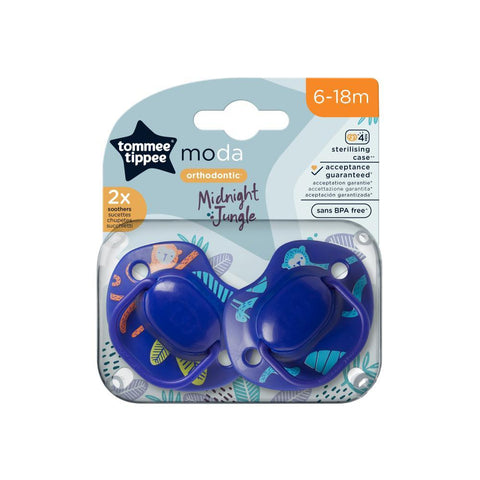 Tommee Tippee Orthodontic Midnight Jungle Soothers 6-18m
