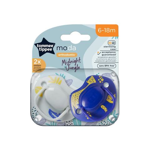 Tommee Tippee Orthodontic Midnight Jungle Soothers 6-18m