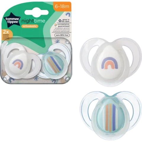 Tommee Tippee Orthodontic Nighttime Soothers 6-18m