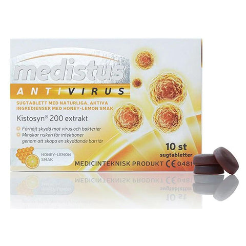 Medistus Antivirus για Κρυολογήματα & Γρίπη με Μέλι και Λεμόνι, 10 παστίλιες