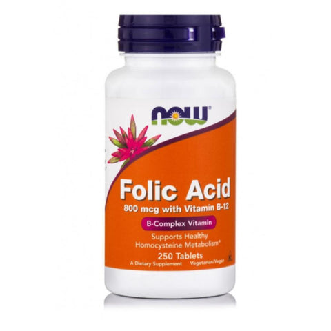 Now Folic Acid 800mcg with Vitamin B12
