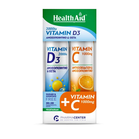 Health Aid Vitamin D3 2000IU + Vitamin C 1000mg