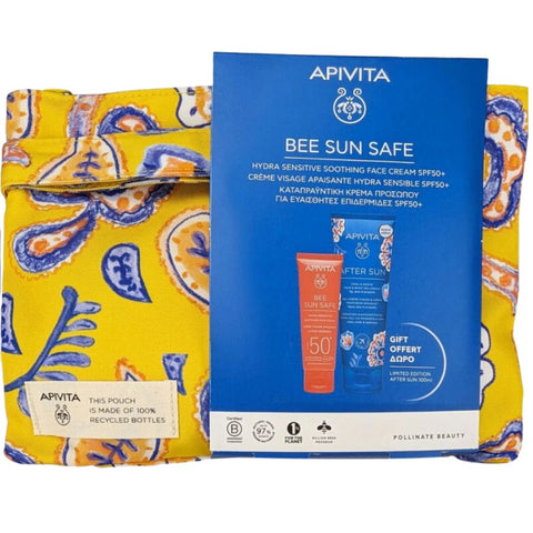 Apivita Bee Sun Hydra Sensitive SPF50 & After Sun Gift Set Yellow Bag