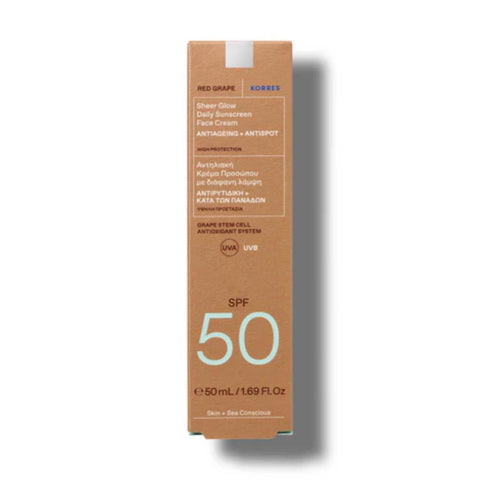 Korres Red Grape Antiageing Sheer Glow Face Sunscreen SPF50
