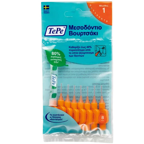 TePe Interdental Brush No1 Μεσοδόντια Βουρτσάκια Πορτοκαλί