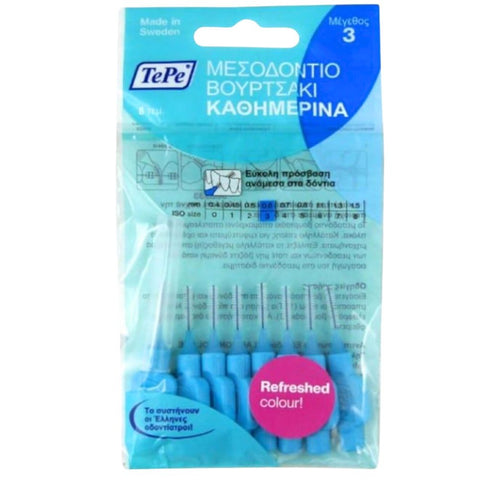 TePe Interdental Brush No3 Μεσοδόντια Βουρτσάκια Μπλε