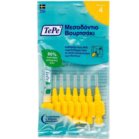 TePe Interdental Brush No4 Μεσοδόντια Βουρτσάκια Κίτρινο