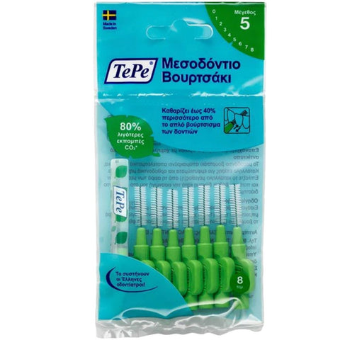 TePe Interdental Brush No5 Μεσοδόντια Βουρτσάκια Πράσινο