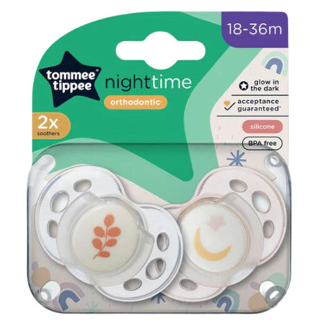 Tommee Tippee Orthodontic Nighttime Soothers 18-36 2pcs