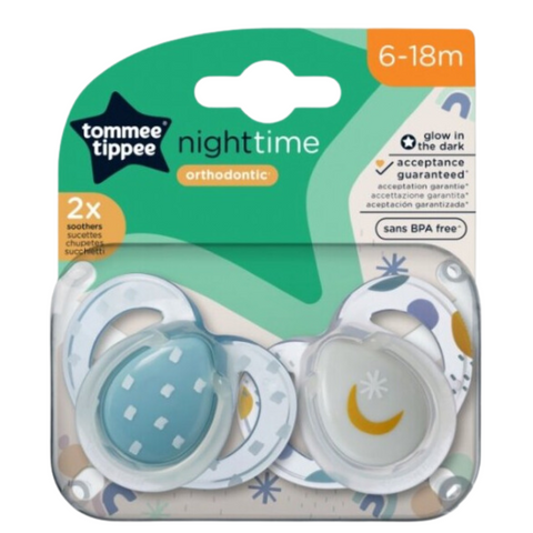 Tommee Tippee Orthodontic Nighttime Soothers 6-18m