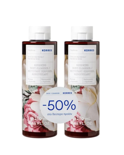 Korres Promo Renewing Body Cleanser Γαρδένια, 2x250ml