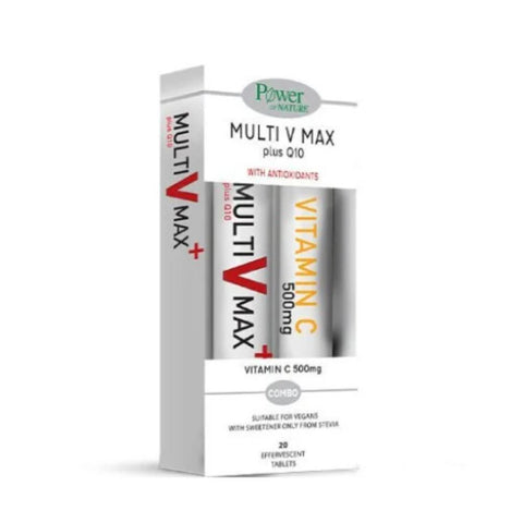 Power Health Multi VMax Plus Q10 20s + Vitamin C 500mg 20 Αναβράζοντα Δισκία
