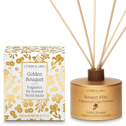 L'Erbolario Αρωματικό Χώρου με ξύλινα στικς Bouquet d'Oro 200ml