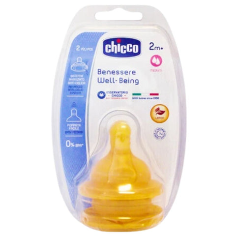 Chicco Θηλή Καουτσούκ Μέτρια Ροή 2m+