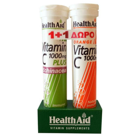 Health Aid Vitamin C 1000mg Echinacea + Vitamin C 1000mg Orange