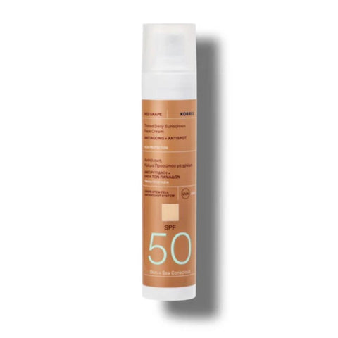 Korres Red Grape Tinted Daily Sunscreen- Αντηλιακή Κρέμα Προσώπου με Χρώμα SPF50