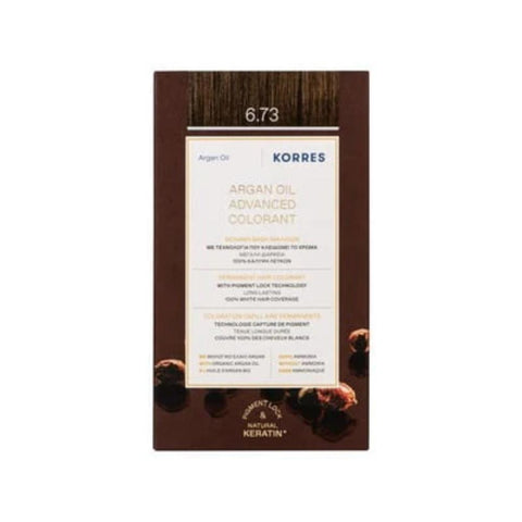 Korres Argan Oil Μόνιμη Βαφή Μαλλιών 6.73 Χρυσό Kακάο/ Golden Cocoa