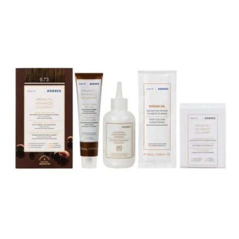 Korres Argan Oil Μόνιμη Βαφή Μαλλιών 6.73 Χρυσό Kακάο/ Golden Cocoa