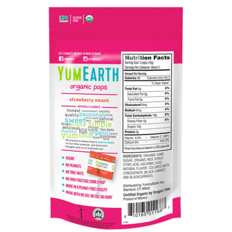 YumEarth Organic Lollipops Strawberry