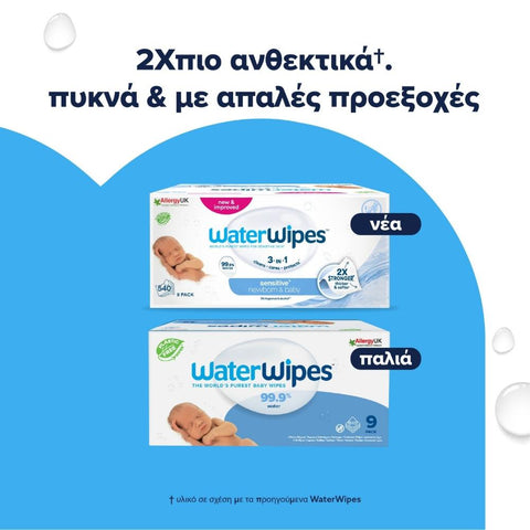 WaterWipes Sensitive+ Πακέτο Προσφοράς 9x60 Μαντηλάκια