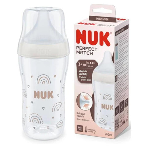NUK Perfect Match M Flow Glass Bottle 3m+