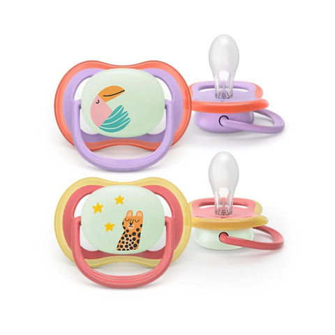 Philips Avent Ultra Air Nighttime Soother Girl 18m+