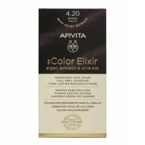 Apivita my Color Elixir Μόνιμη Βαφή Μαλλιών 4.20 Καστανο Βιολετί/ Brown Violet