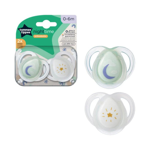 Tommee Tippee Night Time Orthodontic Πιπίλες 0-6m