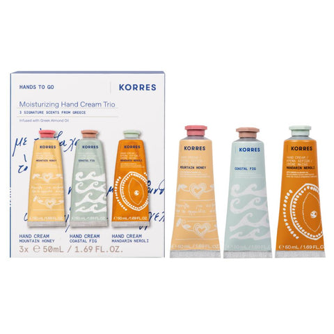 Korres Hands To Go-Moisturizing Hand Cream Trio - Limited Edition