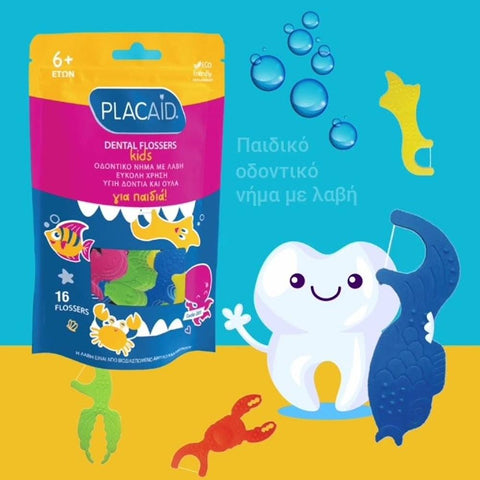 Plac Aid Kids Dental Flossers Οδοντικό Νήμα για Παιδιά