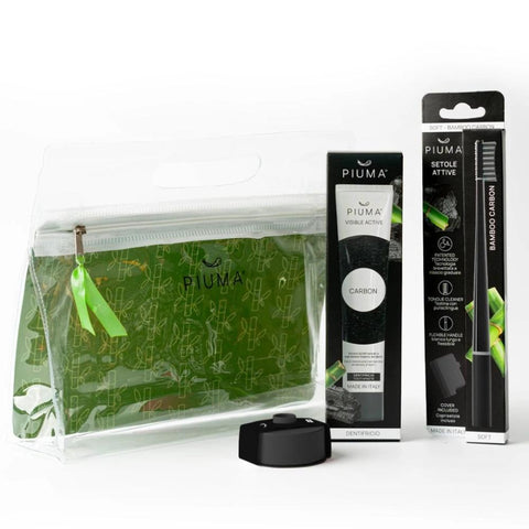Piuma Carbon Whitening Perfect Black Gift Set