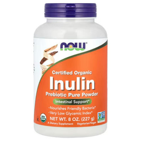 Now Certrified Organic Inulin Prebiotic Pure Powder
