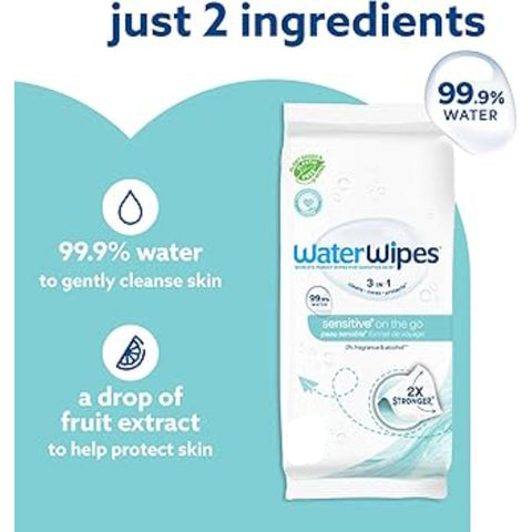 Water Wipes Sensitive+ Οn The Go