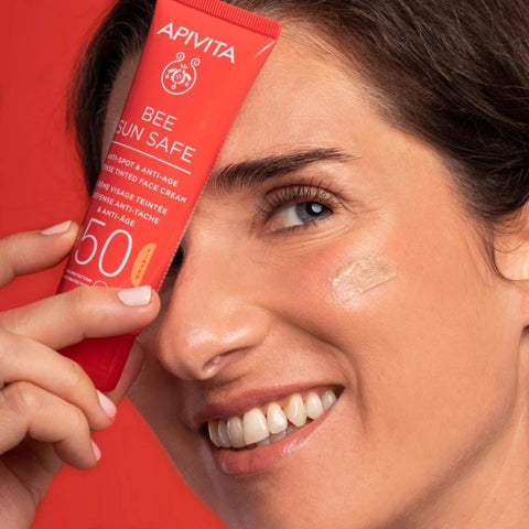 Apivita Anti-Spot & Anti-Age Defence Tinted Face Cream SPF50