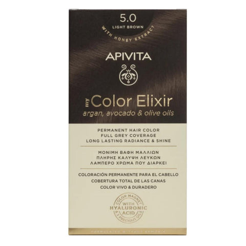 Apivita my Color Elixir Μόνιμη Βαφή Μαλλιών 5.0 Καστανο Ανοιχτο/Light Brown