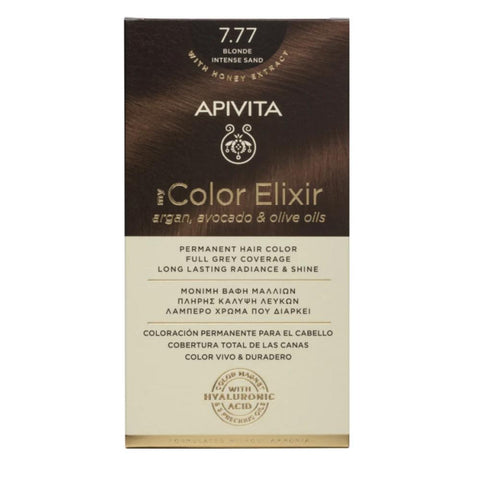Apivita my Color Elixir Μόνιμη Βαφή Μαλλιών 7.77 Ξανθο Έντονο Μπεζ/ Blonde Intense Sand