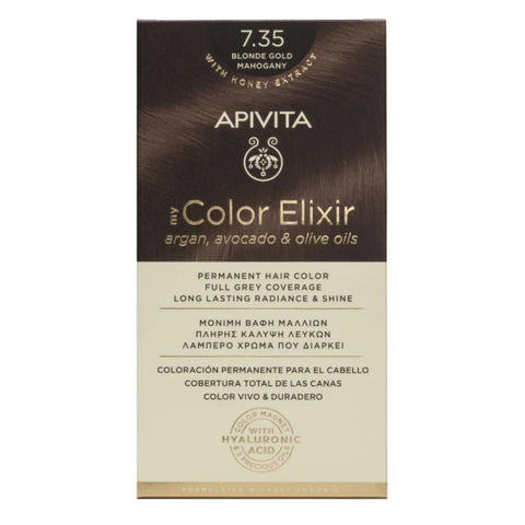 Apivita my Color Elixir Μόνιμη Βαφή Μαλλιών 7.35 Μελι Μαονι/Gold Mahogany