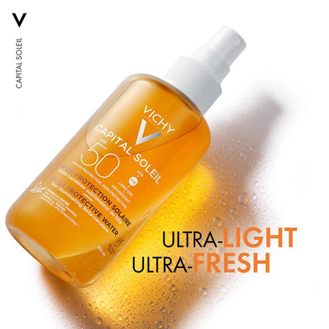 Vichy Capital Soleil Αντηλιακό Νερό Water Spray SPF50 - Για Λαμπερό Μαύρισμα