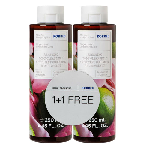 Korres Renewing Body Cleanser Ginger Lime 1+1 Δώρο