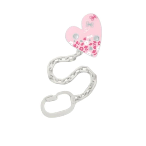 Nuk Pacifier Chain With Ring-Pink Heart