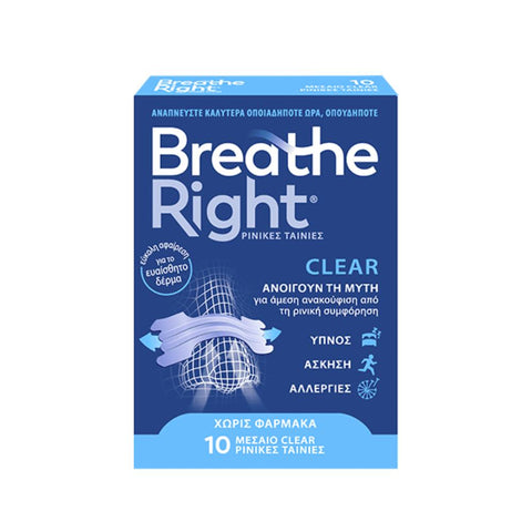 Breathe Right Clear-Ρινικες Ταινίες Μεσαίο Μέγεθος