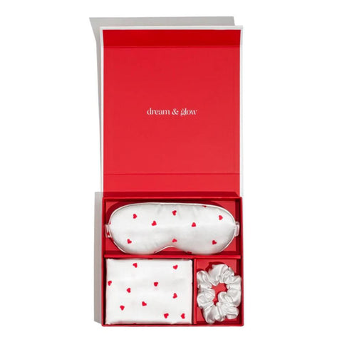 Silver Cloud Love Heart Satin Gift Set
