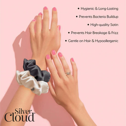Silver Cloud Large Scrunchie 2Pack - Black & Caramel