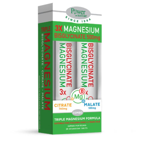 Power of Nature Magnesium Bisglycinate 3X Triple Formula-NEW